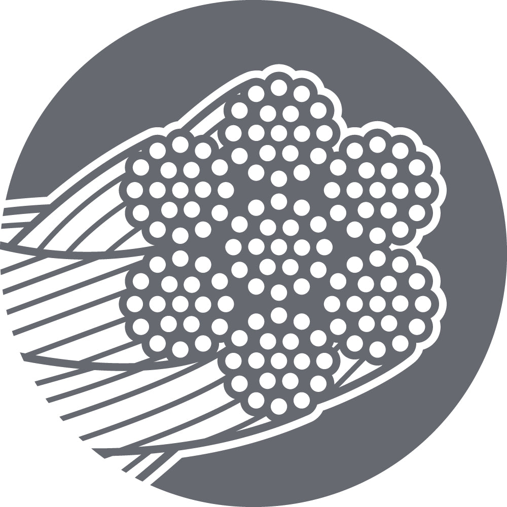 Cross section of 7x19 galvanized aircraft cable