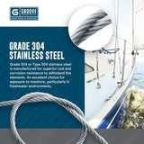 1/4" 7x19 Stainless Steel T304 Aircraft Cable