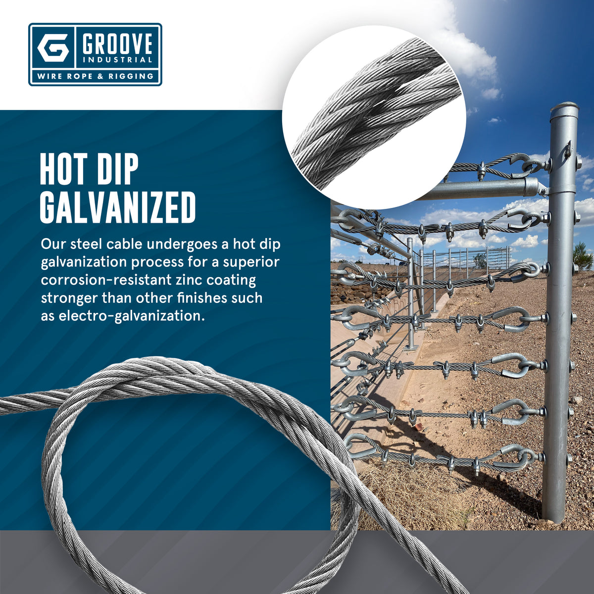 3/8" 7x19 Galvanized Aircraft Cable