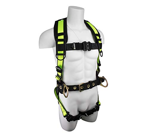 SafeWaze SW160-QC-M Construction Harness, Free-Floating QC Chest & Legs, Side D-Rings, Medium